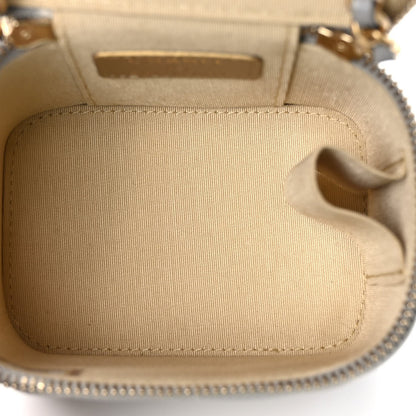 Chanel Lambskin Quilted Pearl Crush Mini Vanity Case With Chain Grey 5 of 10