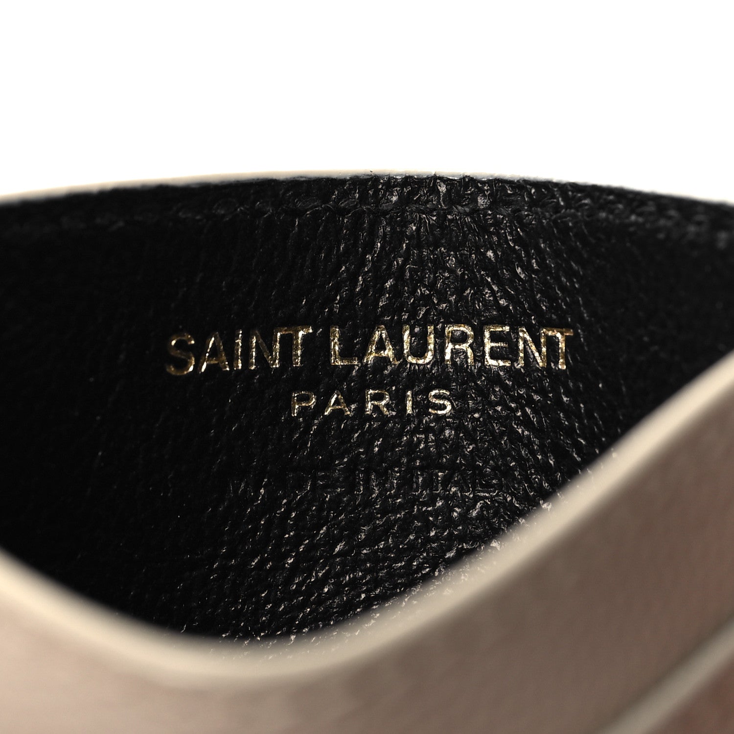Saint Laurent Grain De Poudre Matelasse Chevron Monogram Credit Card Case Crema Soft 6 of 7
