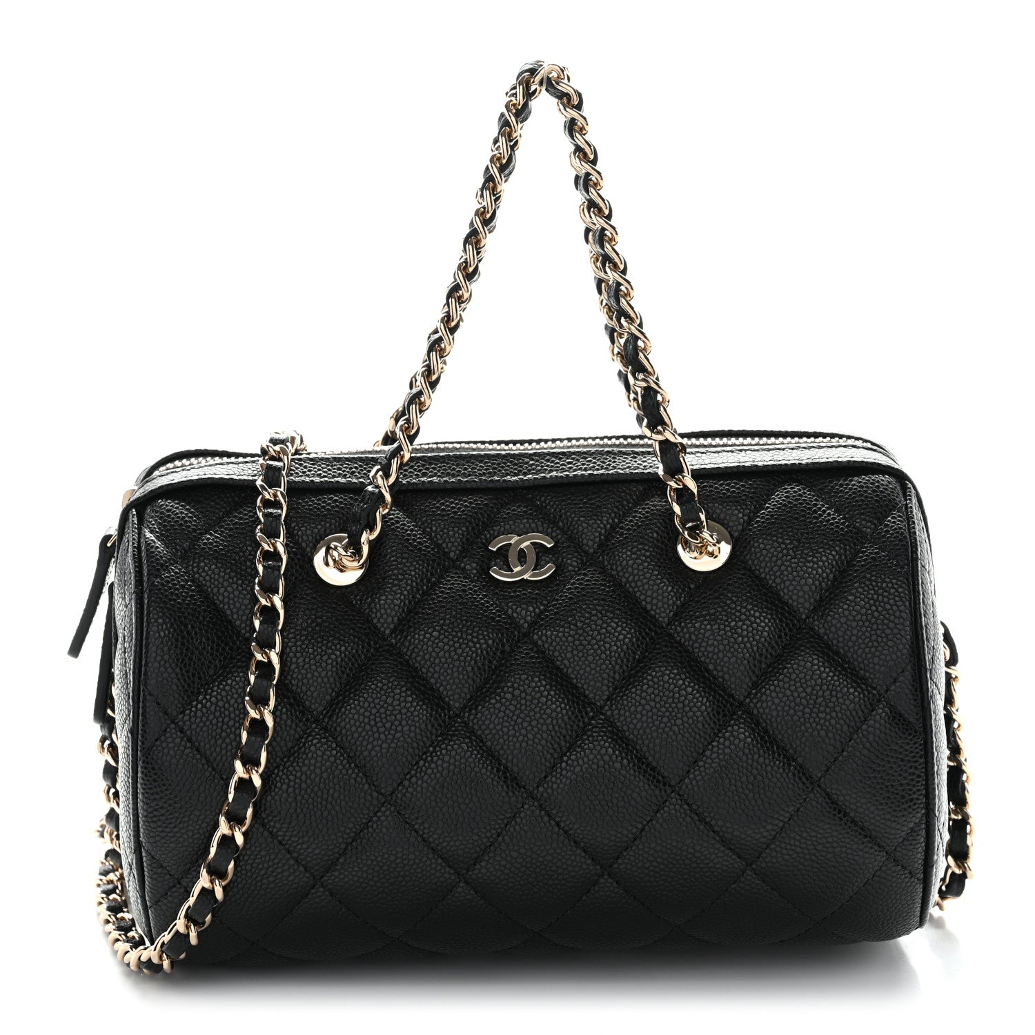 Chanel Caviar Quilted Barrel Clutch With Chain  Black 1 of 11