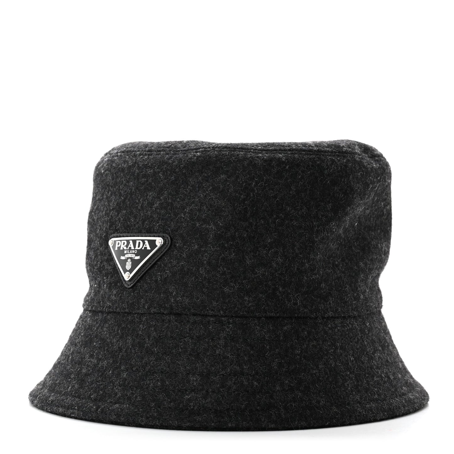 Authentic Loden Wool Metal Triangle Logo Bucket Hat M Anthracite