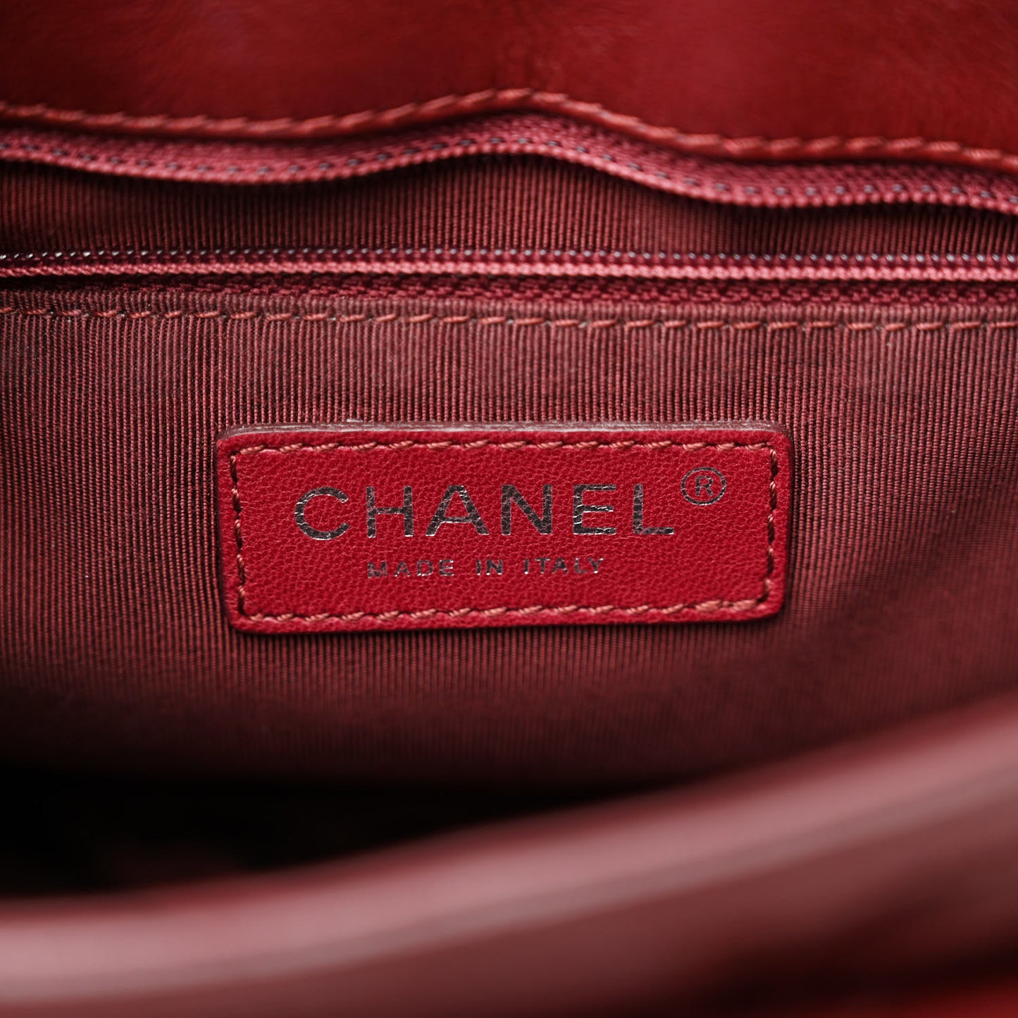 Lambskin Quilted Saddle Bag Dark Red