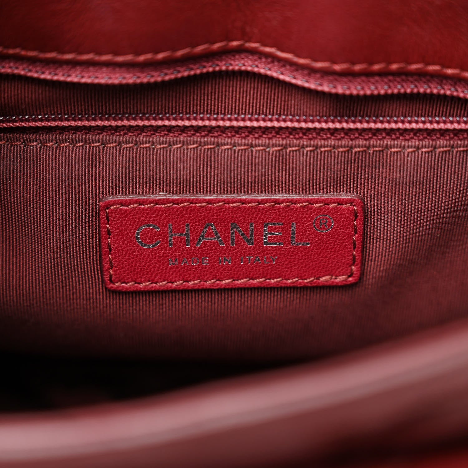 Chanel Lambskin Quilted Saddle Bag Dark Red 6 of 12