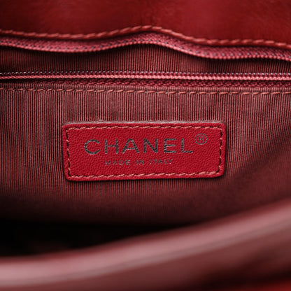 Chanel Lambskin Quilted Saddle Bag Dark Red 6 of 12