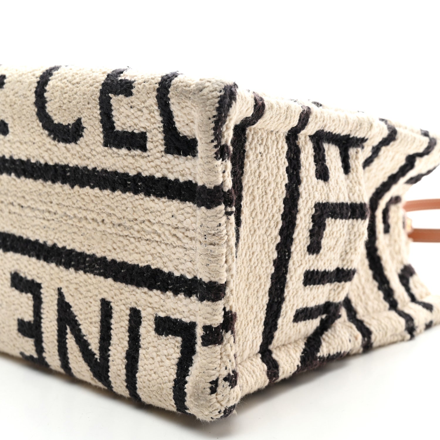 Celine Canvas Small All Over Cabas Thais White Black 9 of 10