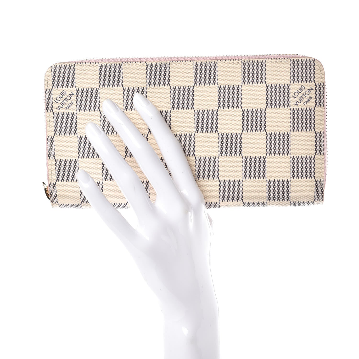 Louis Vuitton Damier Azur Zippy Wallet Rose Ballerine 2 of 7