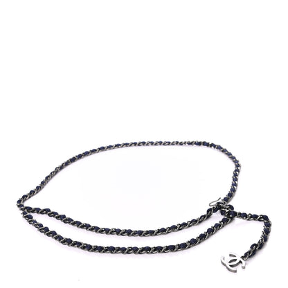 Chanel Metallic Canvas CC Chain Belt Navy 1 of 3