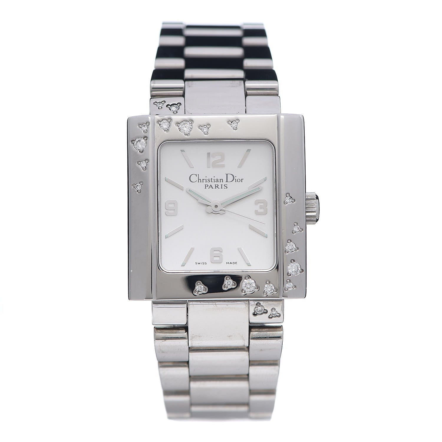 Christian Dior Stainless Steel Diamond 24mm Riva Quartz Watch 1 of 6