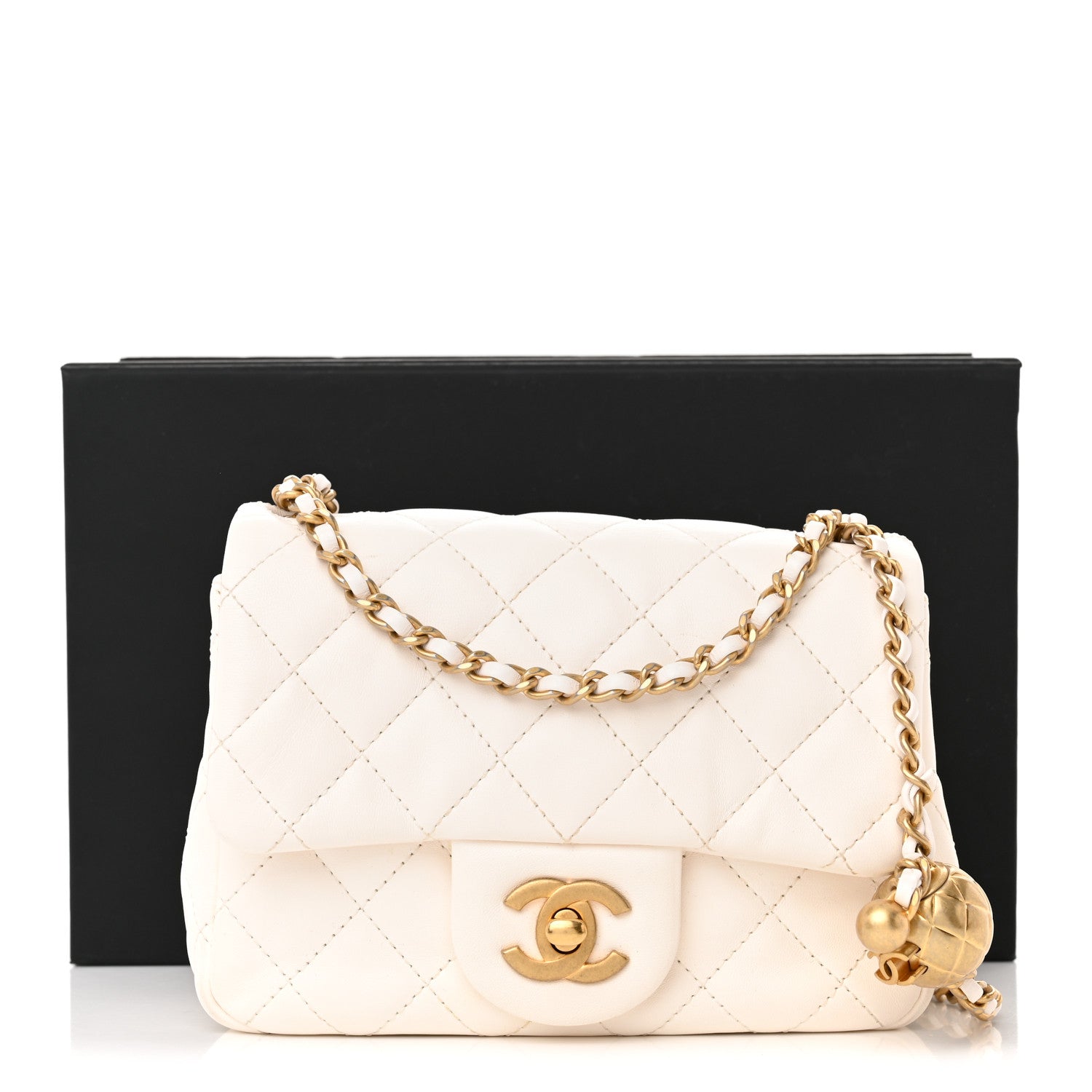 Chanel Lambskin Quilted Mini Pearl Crush Flap White 12 of 12