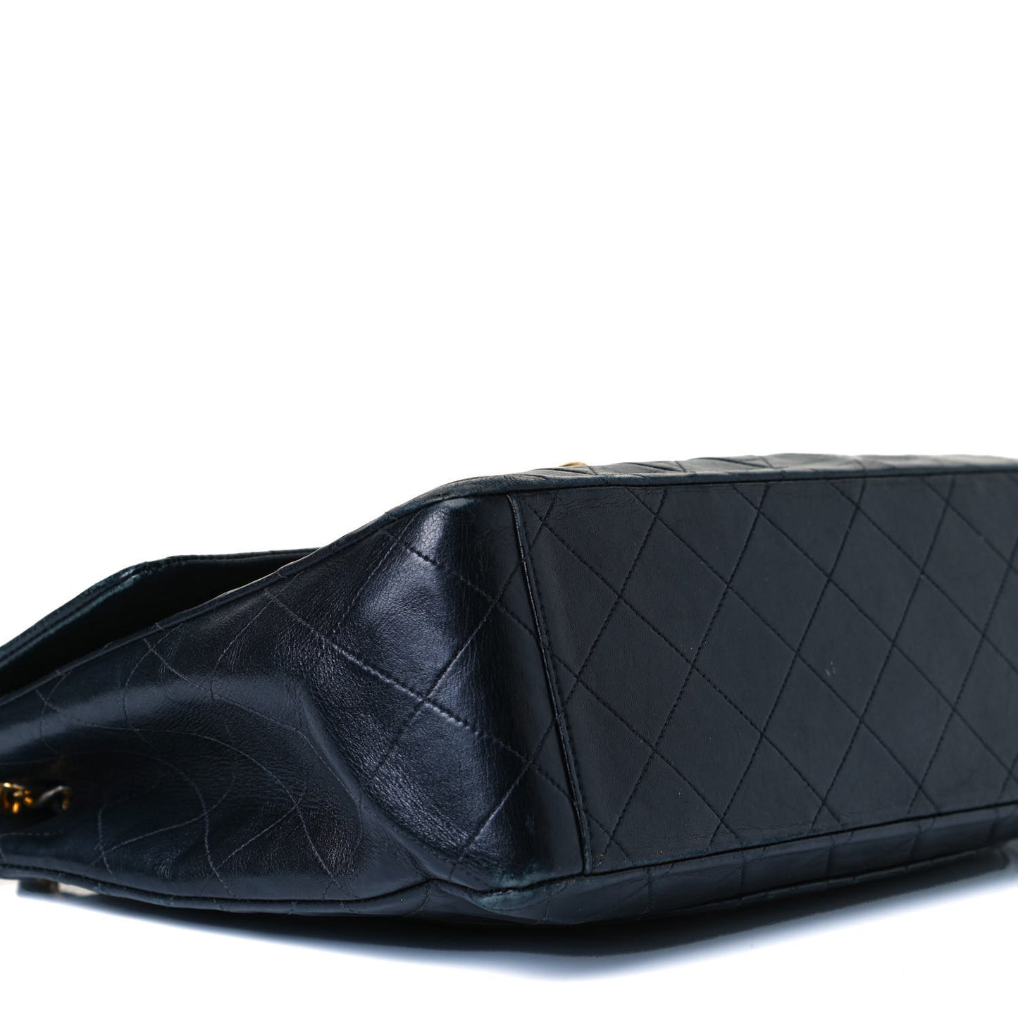 Lambskin Quilted XL Jumbo Single Flap Black