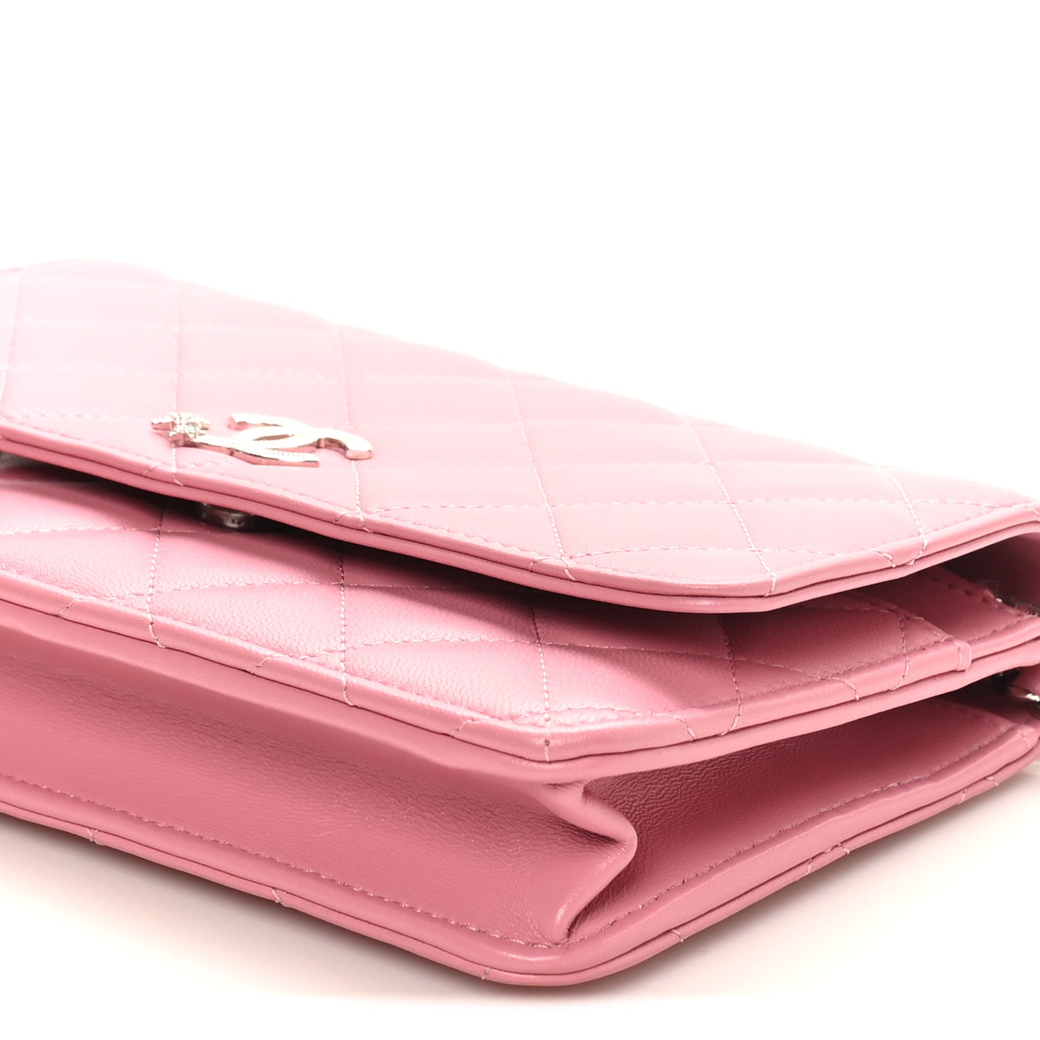 Chanel Lambskin Quilted Crystal Star Wallet On Chain WOC Pink 10 of 11