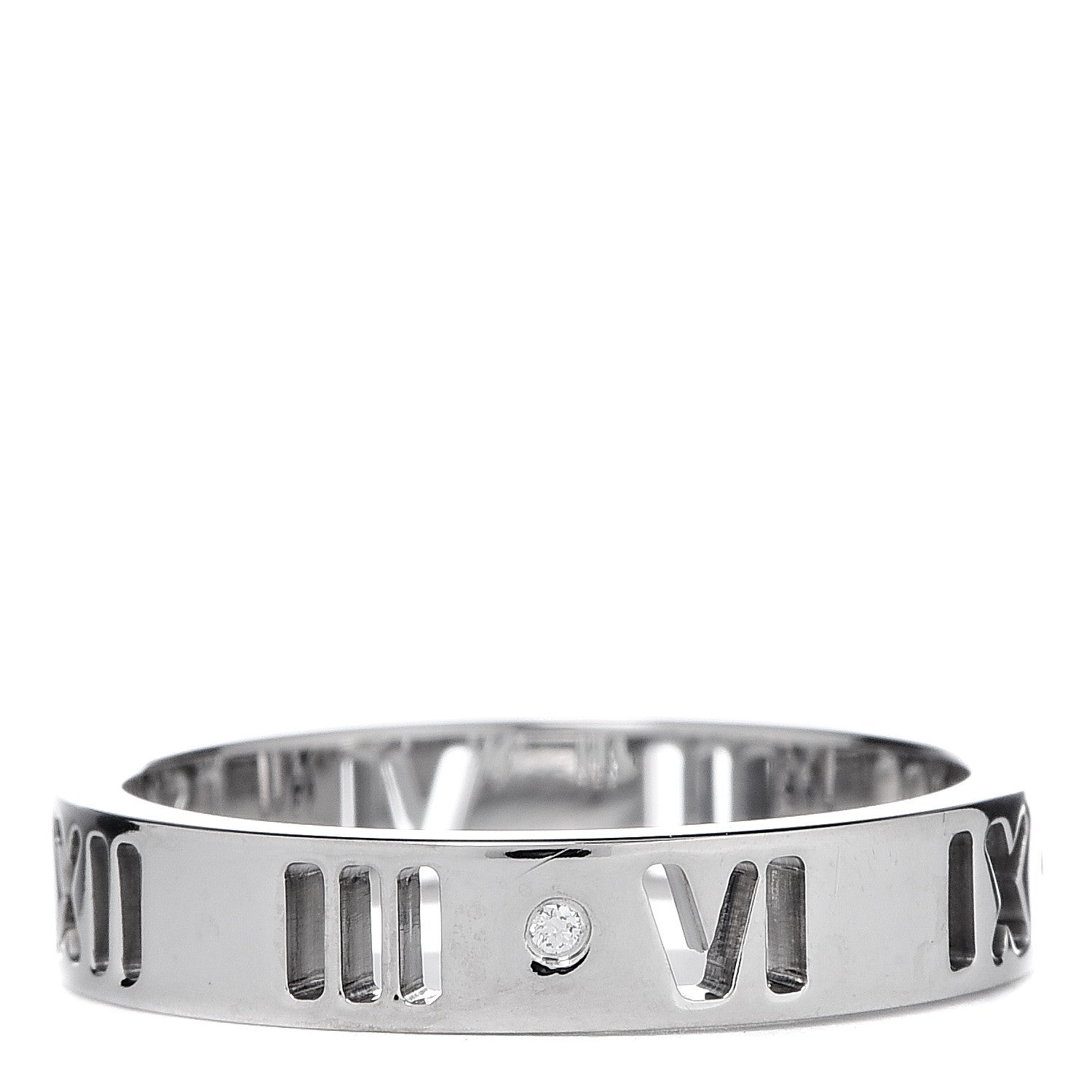 Tiffany 18K White Gold Diamond Atlas Pierced Ring 48 4.5 3 of 4