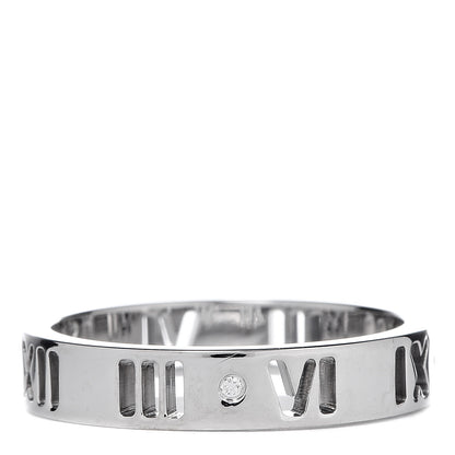 Tiffany 18K White Gold Diamond Atlas Pierced Ring 48 4.5 3 of 4