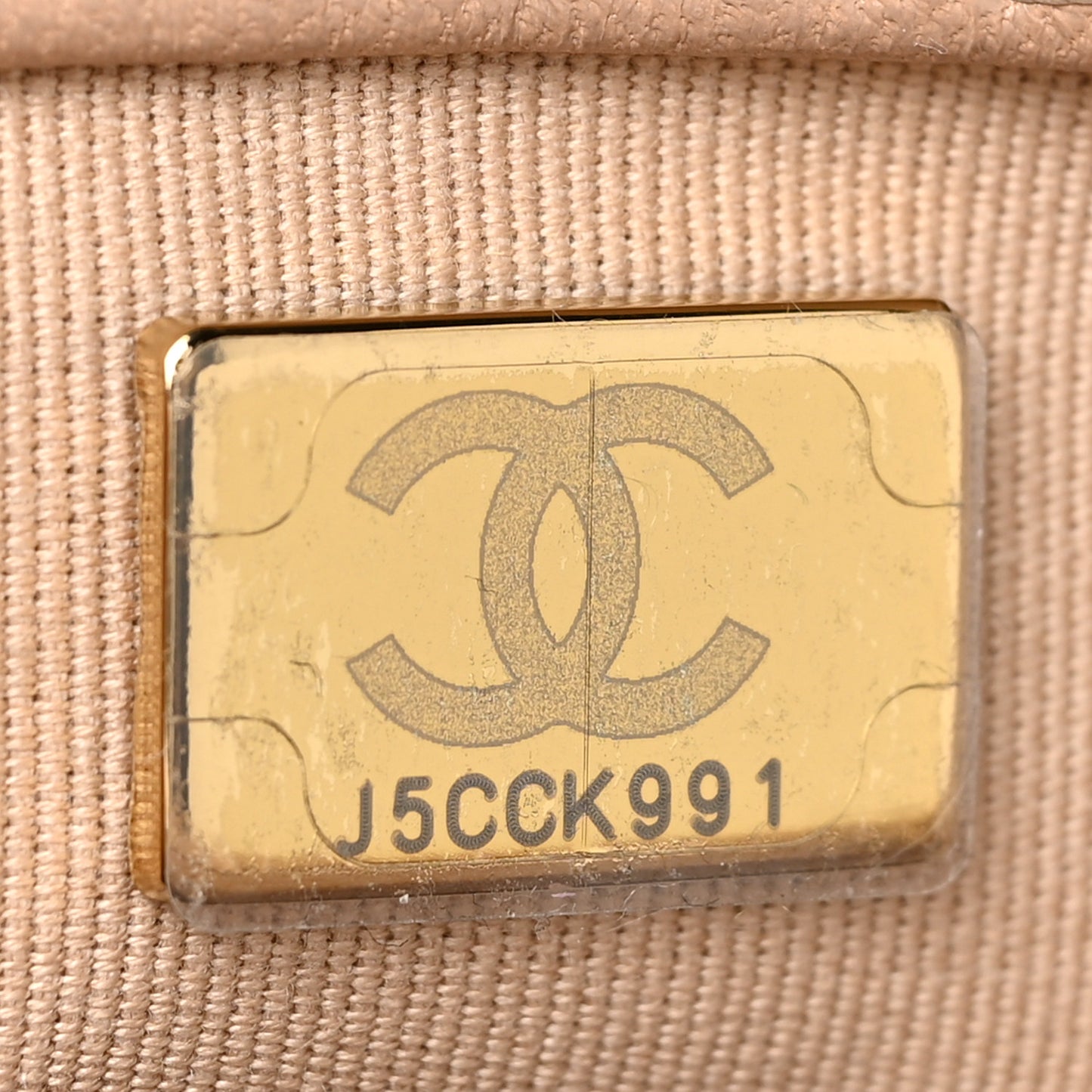 Lambskin Quilted Large CC Funky Town Flap Beige