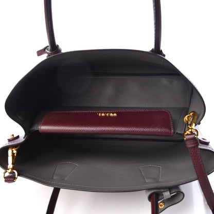 Prada Saffiano Cuir Medium Double Bag Granato Marmo 5 of 8