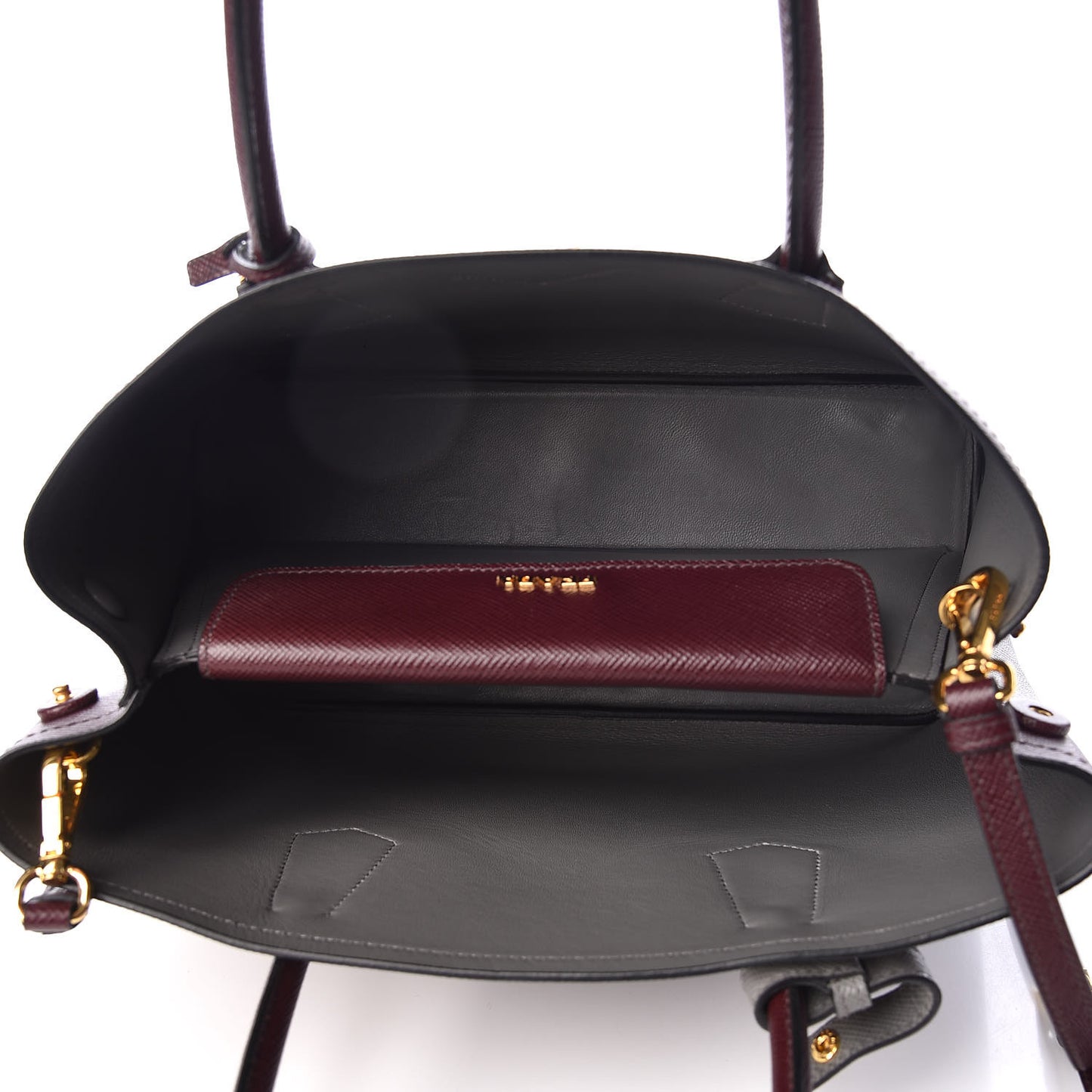 Saffiano Cuir Medium Double Bag Granato Marmo