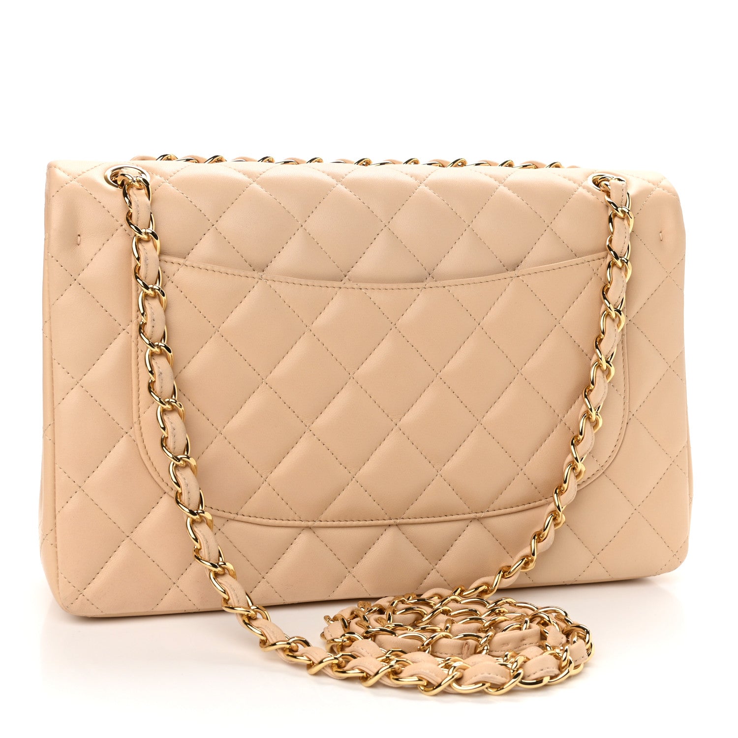 Chanel Lambskin Quilted Jumbo Double Flap Beige 2 of 10