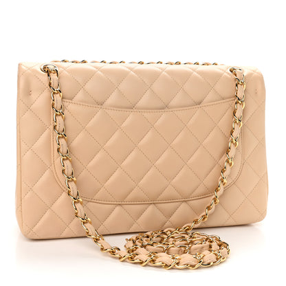 Chanel Lambskin Quilted Jumbo Double Flap Beige 2 of 10