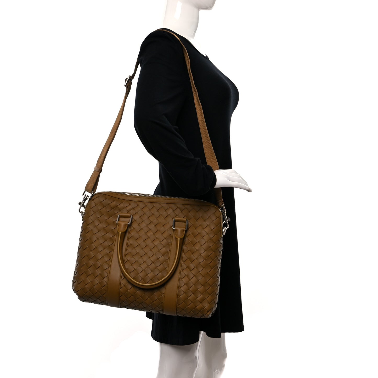 Nappa Intrecciato Medium Hidrology Briefcase Ochre