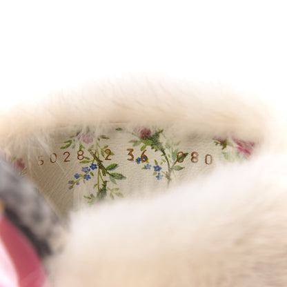 Gucci Snakeskin Fur Crystal Snake Candy Mules 36 Natural 9 of 9