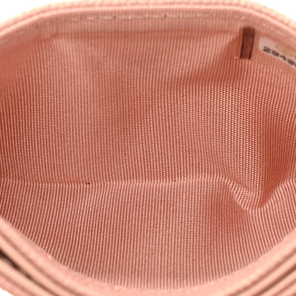 Chanel Metallic Caviar Chevron Quilted Vintage Mademoiselle Card Holder Pink 6 of 14