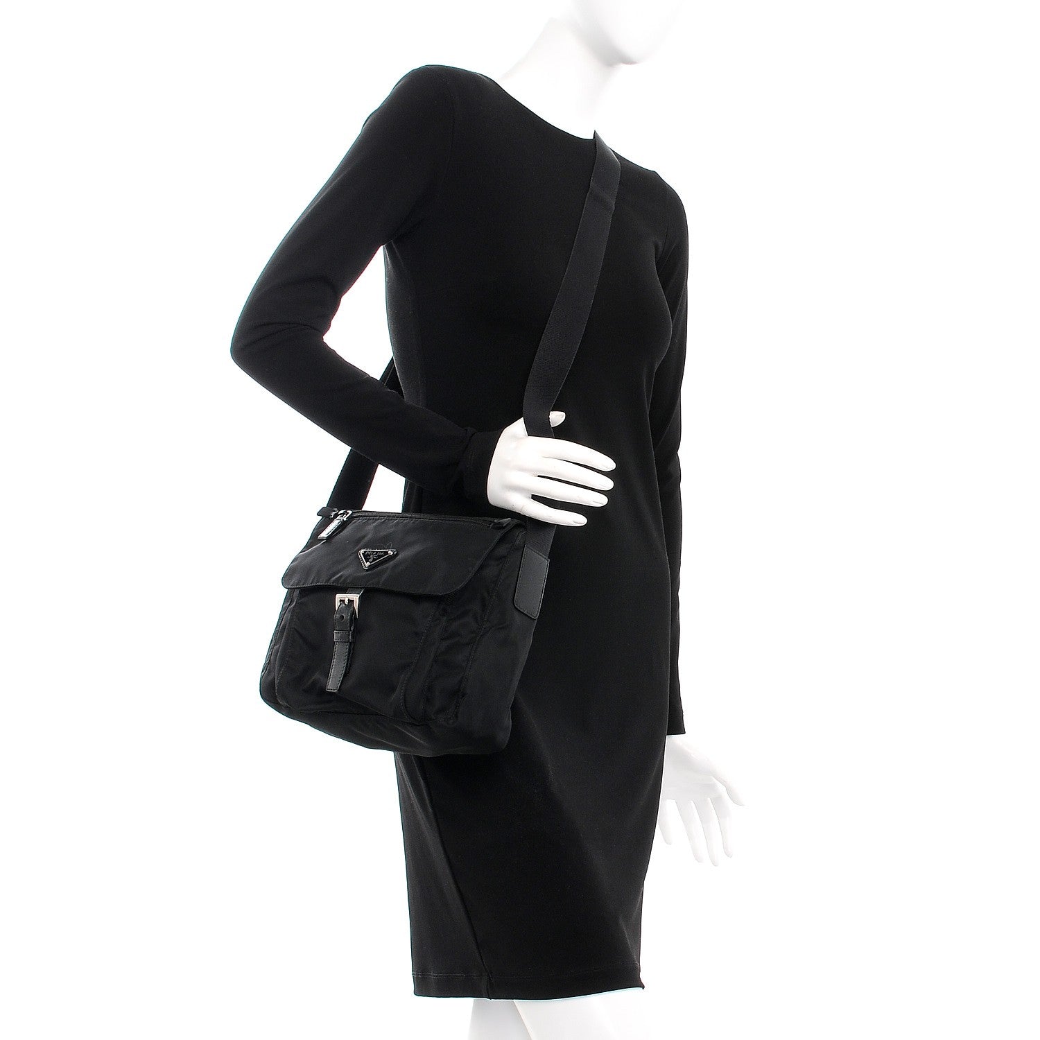 Prada Nylon Vela Small Hunting Bag Black 2 of 8