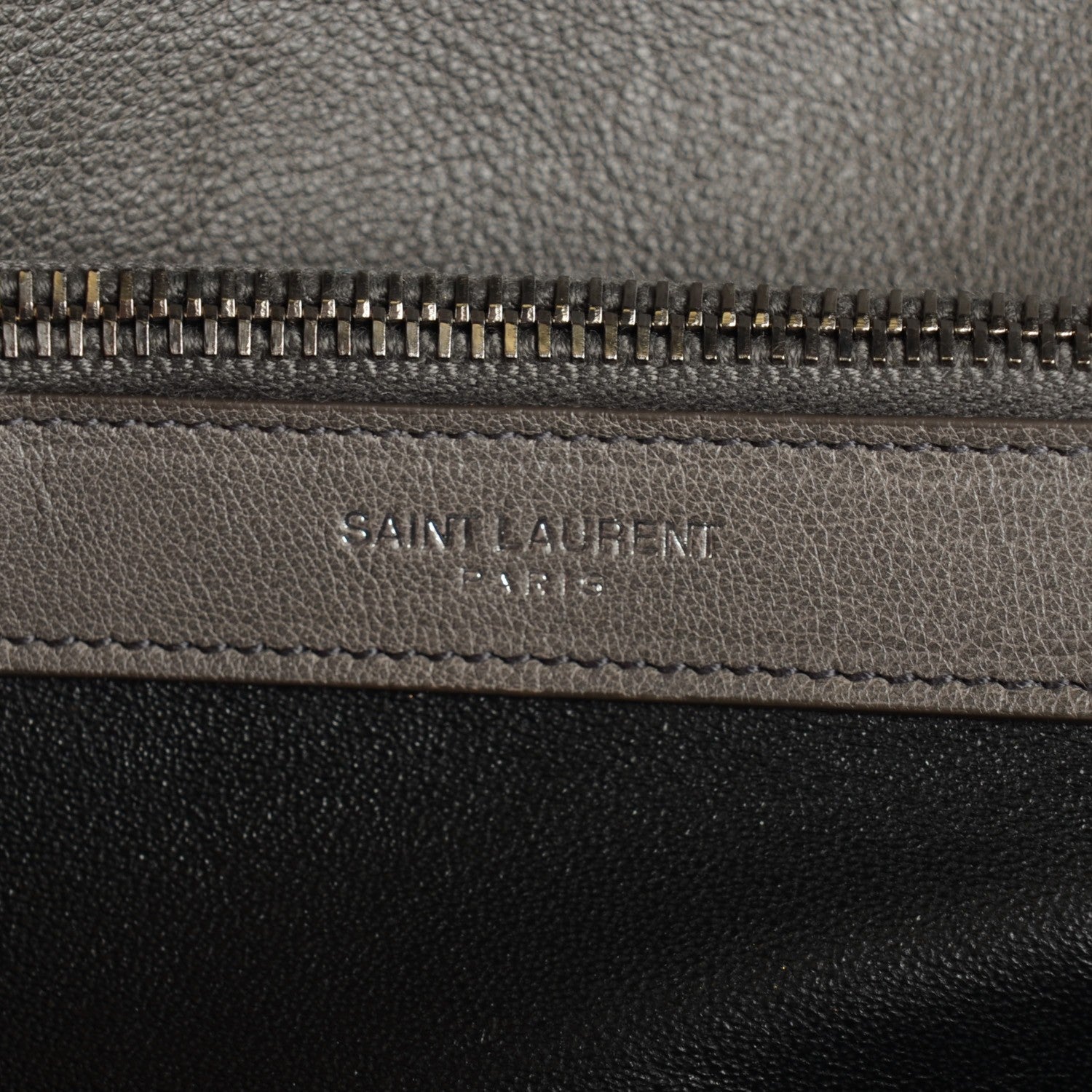 Saint Laurent Grain De Poudre Matelasse Chevron Large Satchel Grey 7 of 10