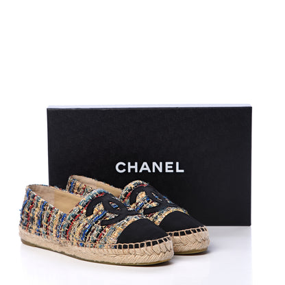 Chanel Tweed Grosgrain CC Espadrilles 38 Multicolor 10 of 10