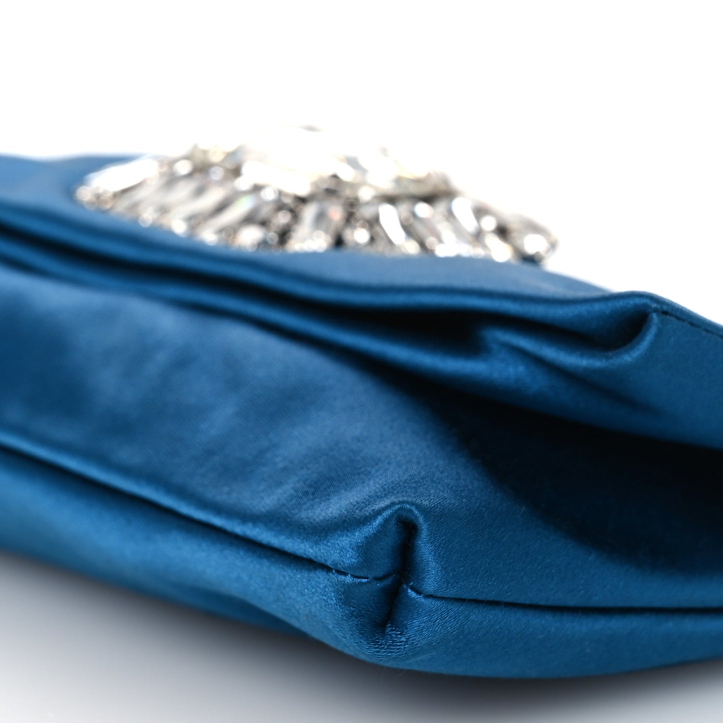 Satin Crystal Titania Clutch Blue