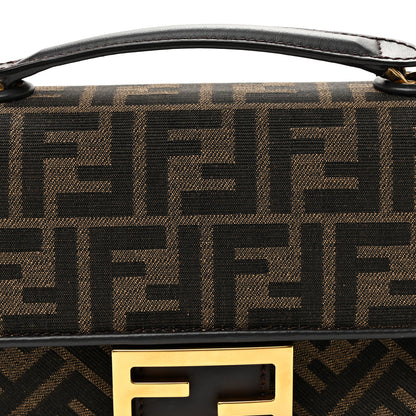 Fendi Fabric Jacquard FF 1974 Midi Chain Baguette Tobacco Moro 7 of 9