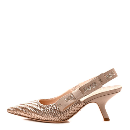 Christian Dior Laminated Calfskin Ribbon Crystal Woven J'Adior Slingback 65mm Pumps 36.5 Copper 1 of 8
