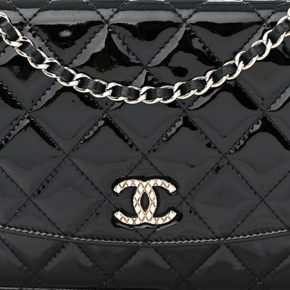 Chanel Patent Quilted Brilliant Wallet On Chain WOC Black 11 of 13