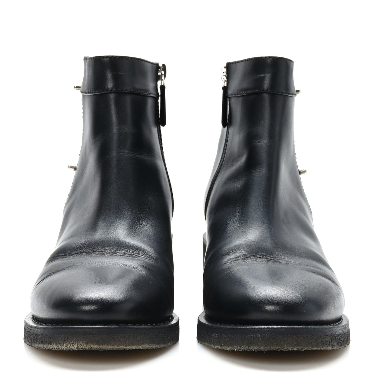 Iridescent Calfskin CC Turnlock Ankle Boots 40 Black
