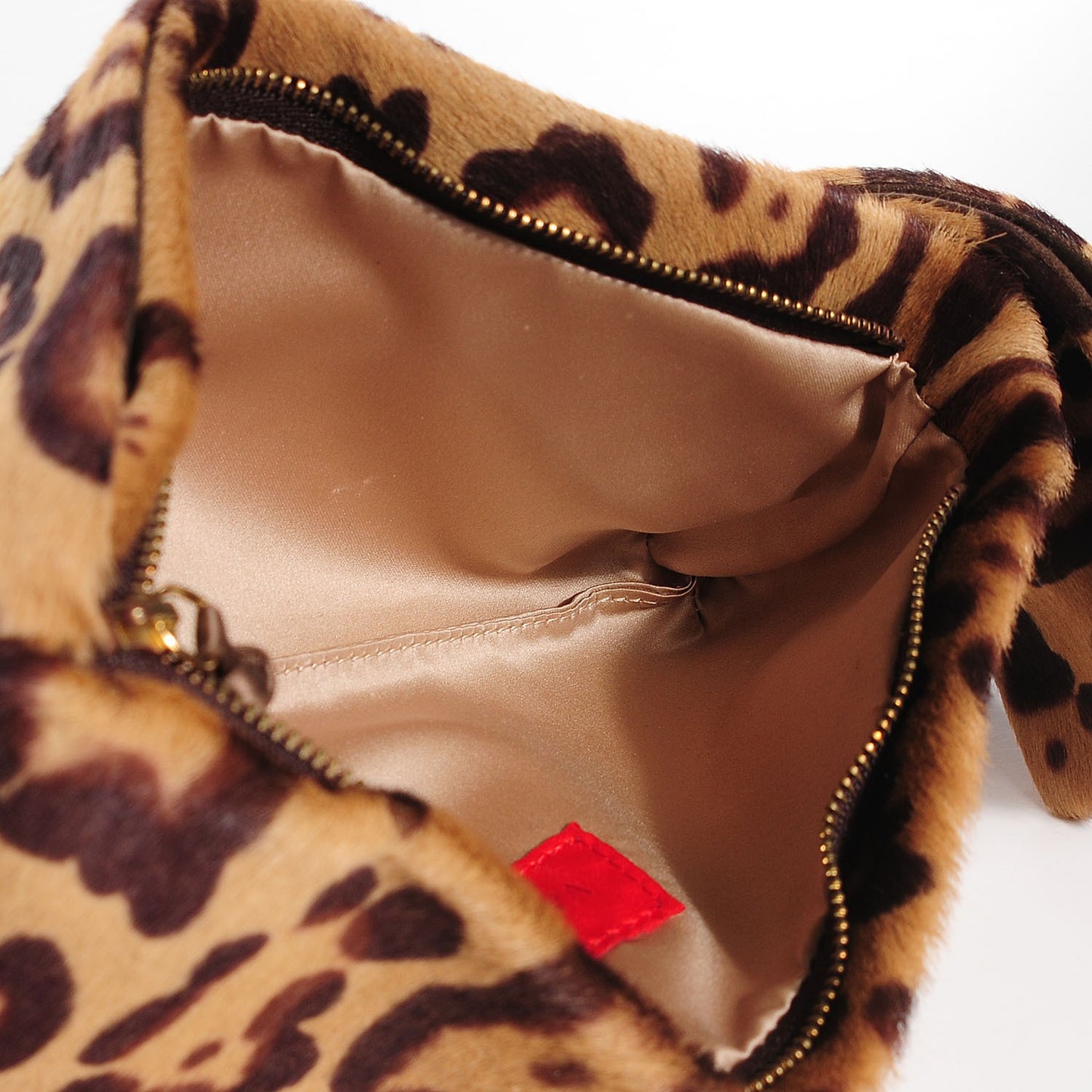 Calf Hair Leopard Print Bow Clutch