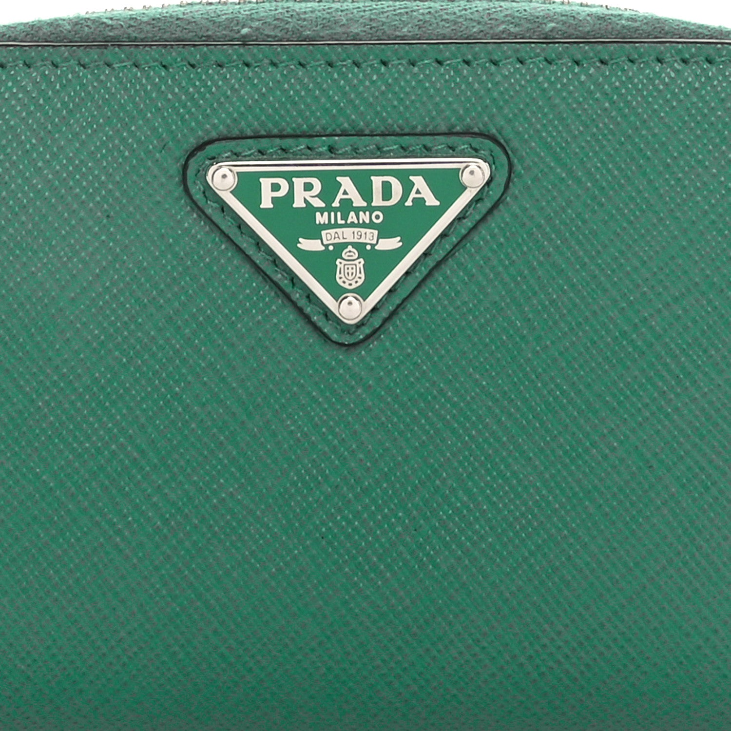 Prada Saffiano Metal Zip Coin Purse Menta 7 of 9