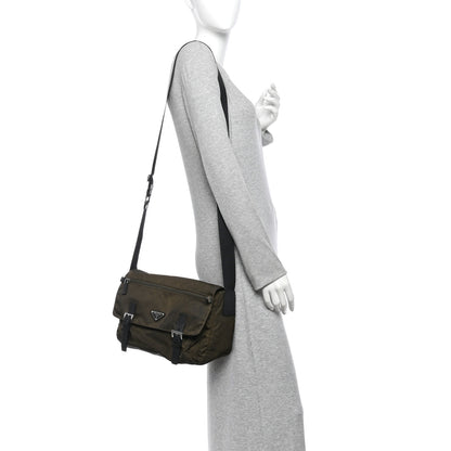 Prada Tessuto Nylon Saffiano Messenger Bag Mimetico 2 of 11