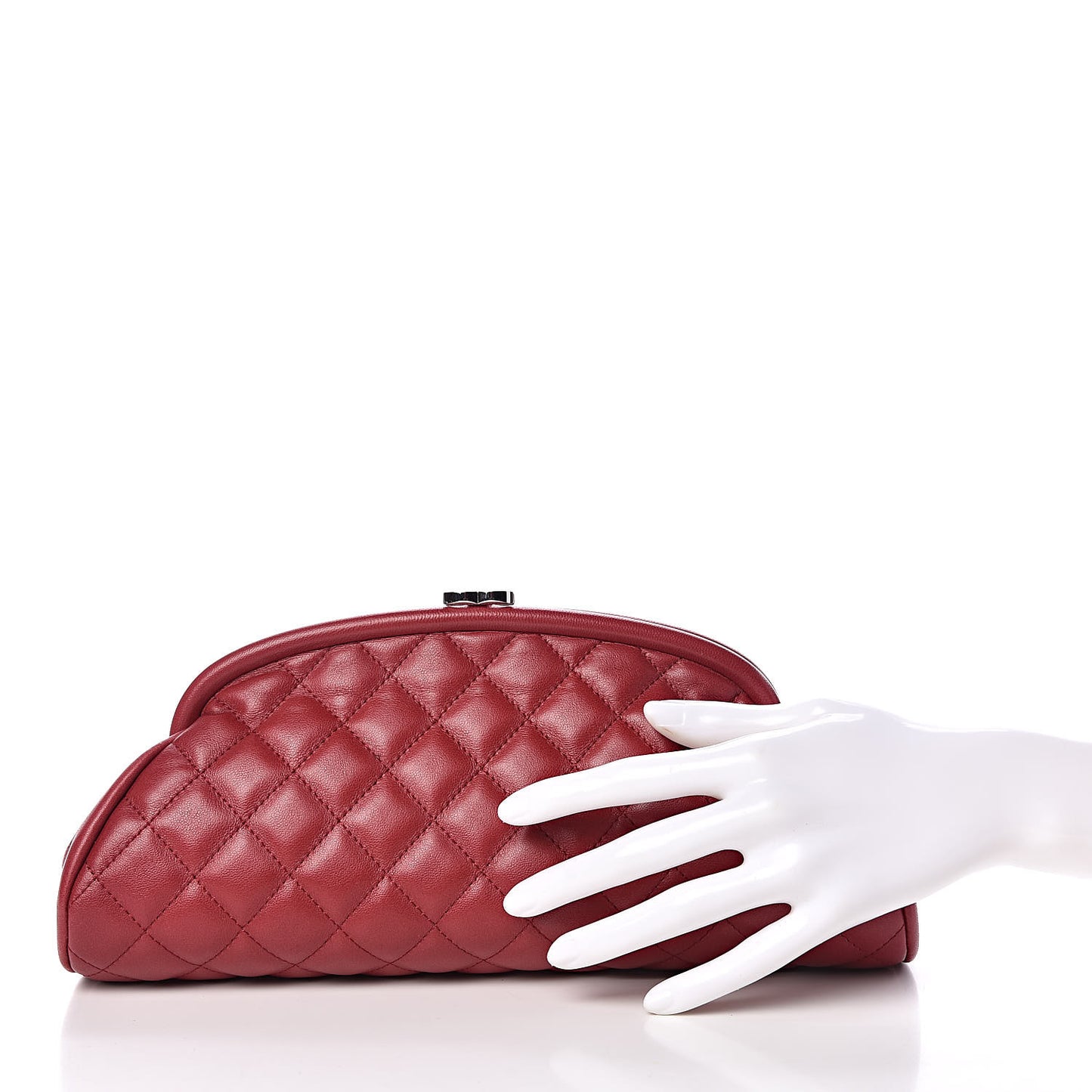 Lambskin Quilted Timeless Clutch Red