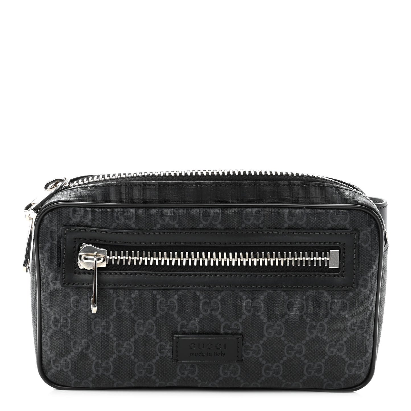 Soft GG Supreme Monogram Web Belt Bag Black Grey