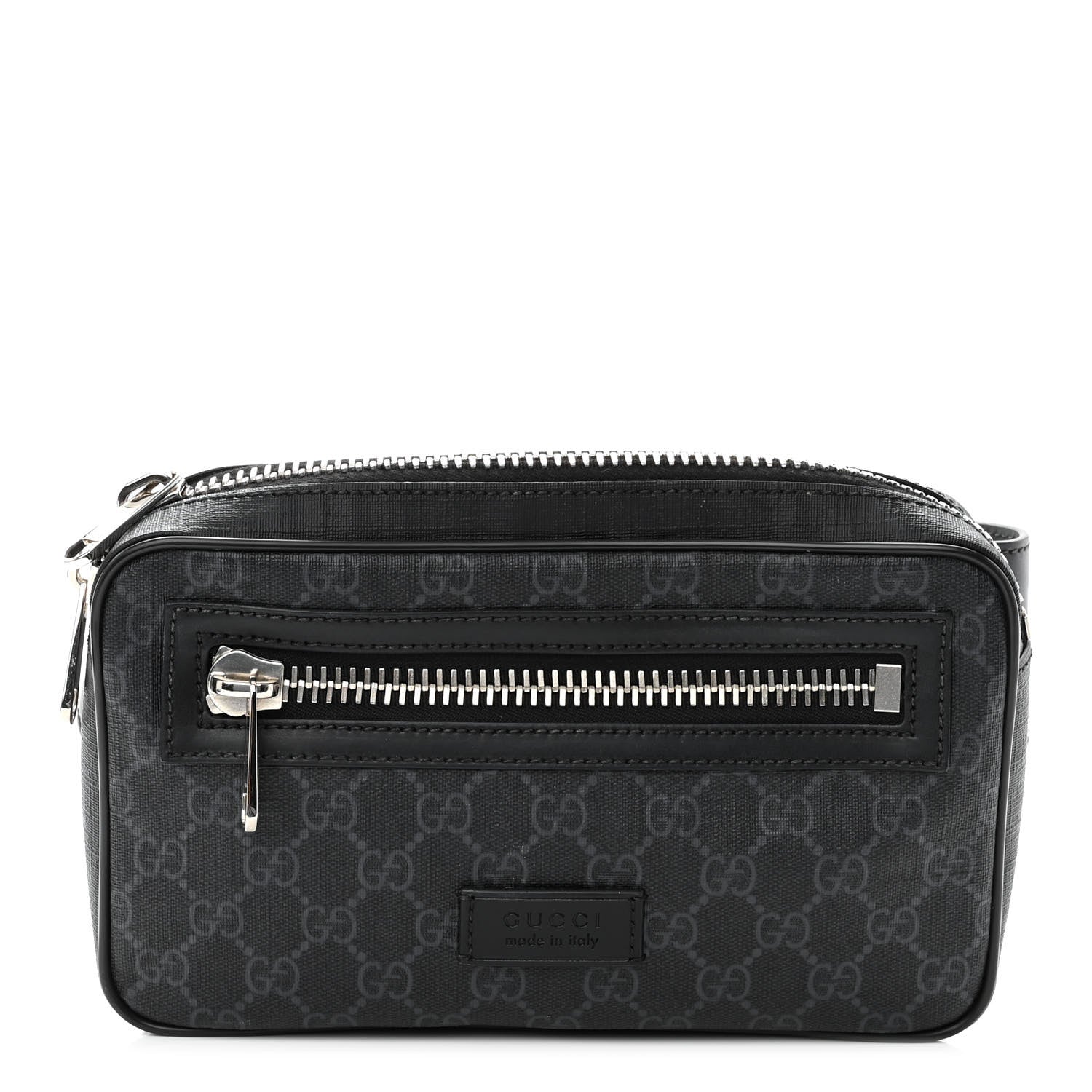 Gucci Soft GG Supreme Monogram Web Belt Bag Black Grey 1 of 12