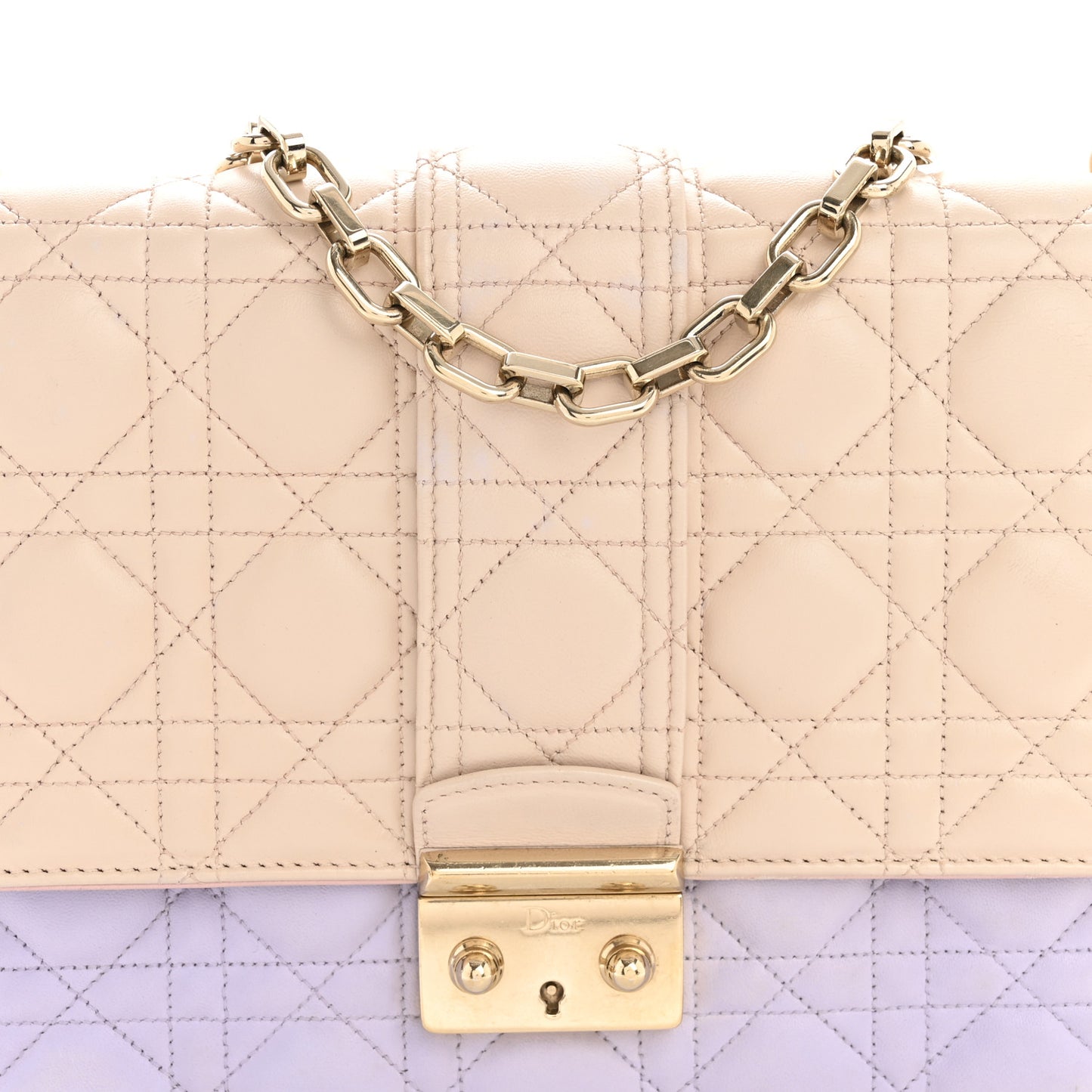 Lambskin Cannage Medium Miss Dior Flap Purple Beige