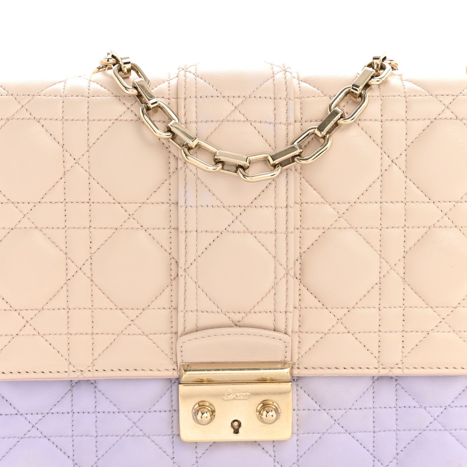 Christian Dior Lambskin Cannage Medium Miss Dior Flap Purple Beige 9 of 14