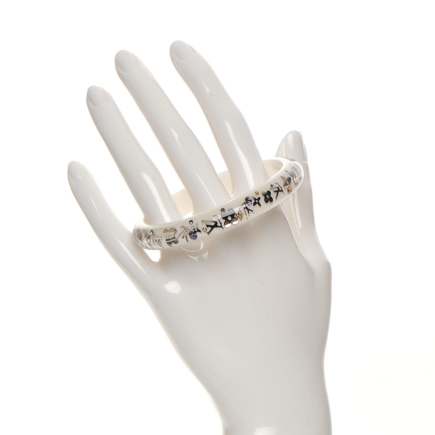 Louis Vuitton Resin Swarovski Small Inclusion Bracelet PM White 2 of 5