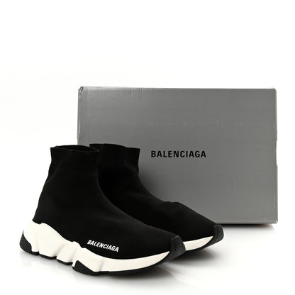 Balenciaga Neoprene Knit Womens Speed Sneakers 37 Black White 10 of 10