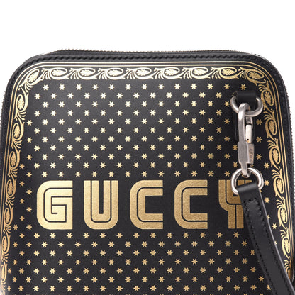Gucci X SEGA Calfskin GUCCY Stars Mini Dome Shoulder Bag Black Gold 11 of 11
