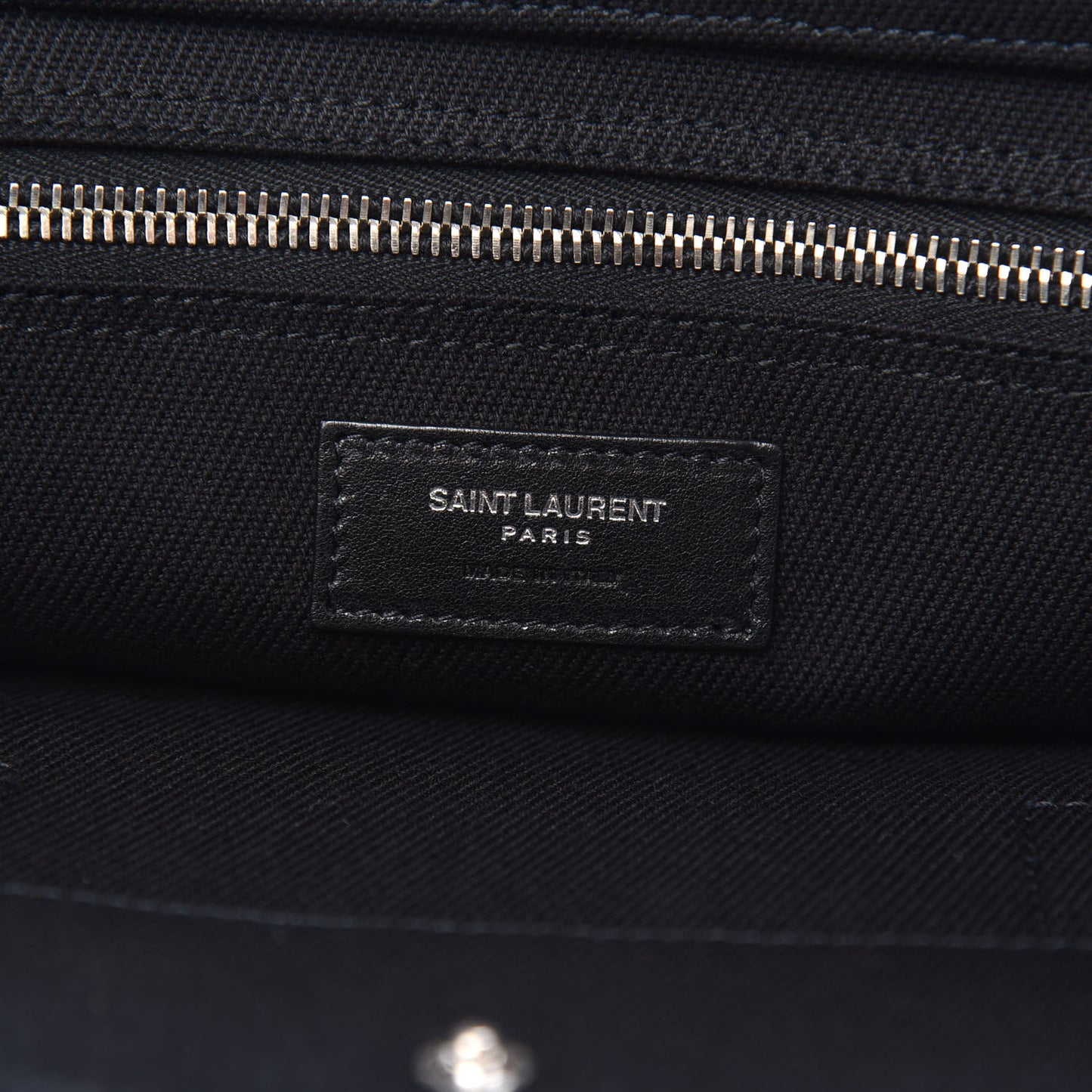 Linen Calfskin Rive Gauche Tote Black