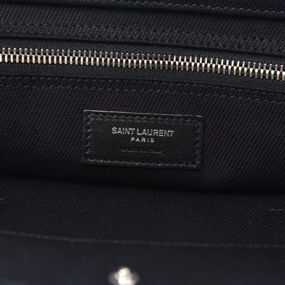 Saint Laurent Linen Calfskin Rive Gauche Tote Black 6 of 9