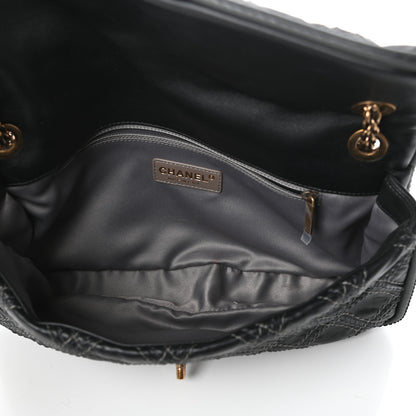 Chanel Calfskin Stitch Triptych Flap Black 5 of 10