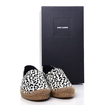 Saint Laurent Canvas Leopard Print Espadrilles 38 Latte Black 13 of 13