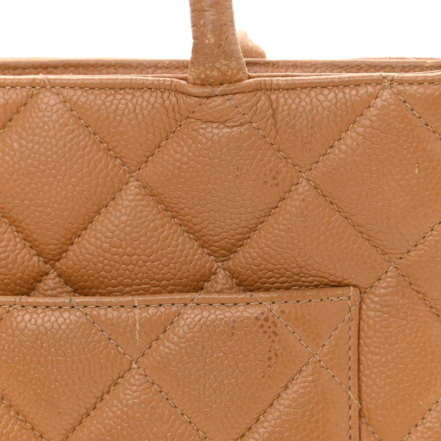 Caviar Quilted Medallion Tote Beige