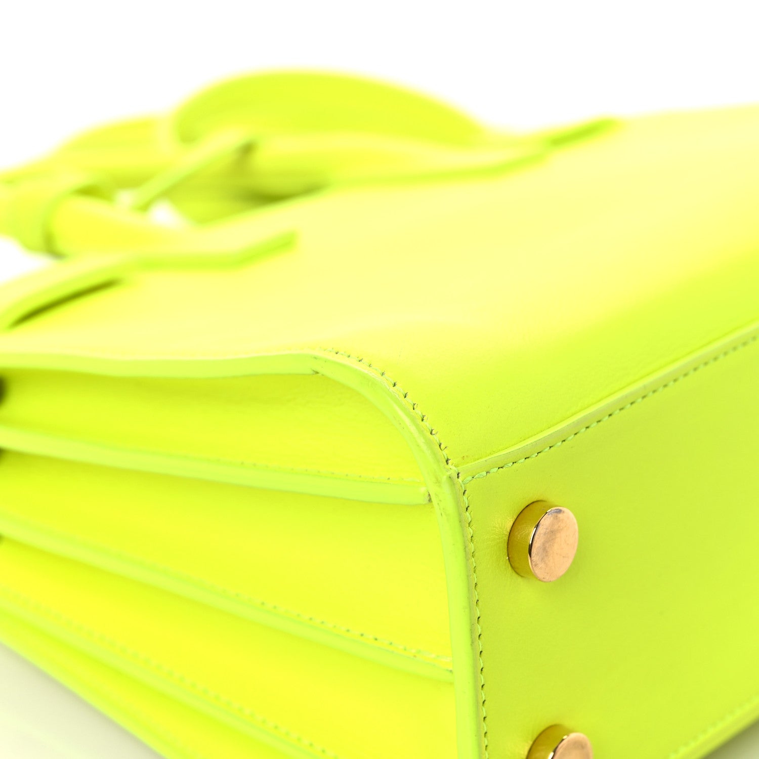 Saint Laurent Calfskin Nano Sac De Jour Neon Yellow 8 of 27