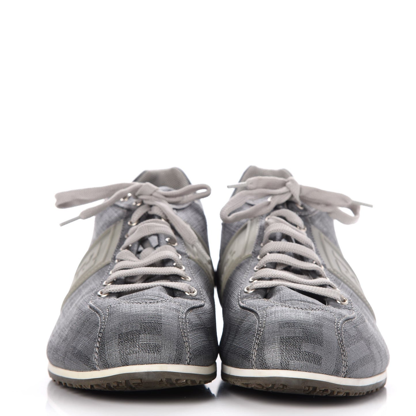 Coated Canvas FF Mens Low Top Sneakers 7 Grey